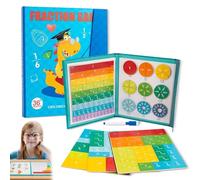 Humblyman Magnetic Fraction Demonstration Book, Promisety Magnetic Fraction Demonstration Book,Magnetics Fractions Disc Set, Educational Puzzle Math Section (B Style)
