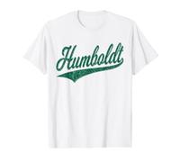 Humboldt County CA Varsity Script Classic Sporty Jersey Value Graphic T-Shirt, Men, White, S