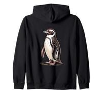 Humboldt Penguin Standing Wildlife Nature Bird Zip Hoodie