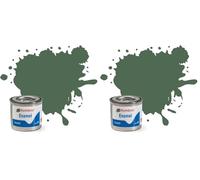 Humbrol 14ml No. 1 Tinlet Enamel Paint 76 (Uniform Green Matt) (Pack of 2)