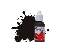 Humbrol Acrylic Paint No 201 Black Metallic dropper bottle (DB0201),14ml
