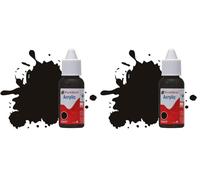 Humbrol Acrylic Paint No 201 Black Metallic dropper bottle (DB0201),14ml (Pack of 2)