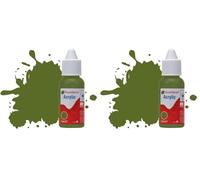 Humbrol Acrylic Paint No.88 Deck Green Matt dropper bottle,14ml (Pack of 2)
