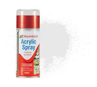 Humbrol Matt Spray Paint - AD6034 No 34 White 150ml - Model Paints for Plastic Kits, Fast-Drying Modelling Paint for Crafting Surfaces Including Plastic, Fabric, Glass, Wood & Metal Models
