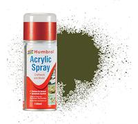 Humbrol Matt Spray Paint - AD6155 No 155 Olive Drab 150ml - Model Paints for Plastic Kits, Fast-Drying Modelling Paint for Crafting Surfaces Including Plastic, Fabric, Glass, Wood & Metal Models