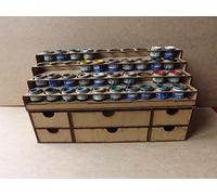 Humbrol Paint Stand For 40x Tins Of Enamel Paint And Drawers - Revell Paint Rack Storage