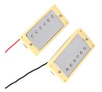 Humbucker Electric Guitar Neck And Bridge Pickups Chrome With Yellow Frame Housing Pickups Set