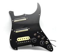 Humbucker Electric Guitar Pickguard Pickup with Singlecut Wiring Loaded Prewired Pickguard SSH Guitar Pickguard Swith Control Scratchplate Assembly for Fender Strat Guitar (Right Hand-Black)