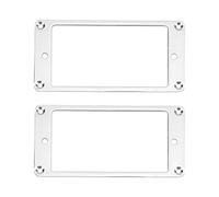 Humbucker Pickup Rings, Humbucker Cover 2Pcs Metal Flat Mounting Frame Electric Guitar Pickup Ring for Electric Guitar (Silver)