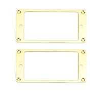 Humbucker Pickup Rings, Humbucker Cover Electric Guitar Pickup Ring 2Pcs Metal Flat Mounting Frame for Electric Guitar (Gold)