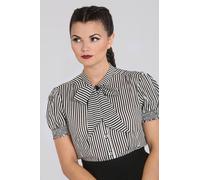 Humbug Striped Semi Fitted Blouse hell bunny Black 4XL