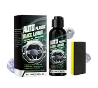 Humdcdy 100ml Black Car Interior Trim Restorer, Car Care Automotive Trim & Rubber Restorer With Sponge, For Interior & Exterior, Prevents Aging & Cracks, Long-Lasting Shine