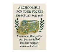 Humdcdy Bus Card, Inspirational 2D School Bus Greeting Cards, Handmade Decorations Supportive Keepsake for Boys Girls Children Collectors Birthday Christmas Holiday