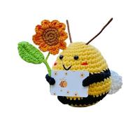 Humdcdy Crochet Positive Bee | Sunflower Crochet Doll Positive Bee,Cute Dolls with Card Supportive Desk Accessories for Adults Boys Girls Birthday Christmas Goodie Bag Stuffers