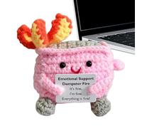 Humdcdy Emotional Crochet Fire, Positive Supportive Fire Doll, Adorable Fire Crochet Doll With Encouragement Card For Friends