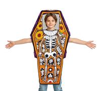Humdcdy Halloween Coffin Costume,Loose Comfortable Skeleton Onesie Clothes,Vampire Casket Outfits | for Women Men Cosplay Props Stage Performance Themed Dance Party Role-Playing Activity Birthday
