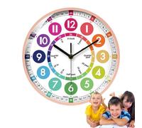 Humdcdy Learning Clock - Educational Learn to Tell Time Clock 10 Inch | Battery Operated Telling Time Teaching Clock, Analog Kids Clock for Study Room