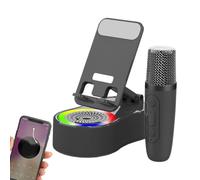 Humdcdy Phone Speaker Stand | Induction Charging Speaker | LED Lights Phone Holder for Kitchen Camping Car Dashboard Video Conferencing Party Bedroom Home