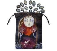 Humdcdy Tarot Pouch | Velvet Drawstring Tarot Deck Holder | Double Sided Printing Dice Organizer for Carrying Daily Travel Offices Classroom Camping Home Outdoor Car Garden
