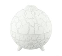 Humidifier, 200ml Aromatherapy Diffuser with Colourful Lighting Flame, Cracked Planet Aroma USB Essential Oil Home Bedroom Atmosphere Light Battery(White with cracks)