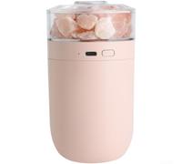 Humidifier,Air Diffuser, White USB Salt Lamp Humidifier 0.5L Capacity, 7 LED & Dual Mist Modes Silent 36dB Diffuser for Car Bedroom Office Humidifying(Pink)
