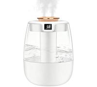 Humidifier for Bedroom, 1.3L Ultra-Quiet Cool Mist Humidifier with Night Light, 20dB Whisper-Quiet Operation, Auto Shut-Off and Dual Nozzle Design, Suitable for Bedroom, Plants and Office