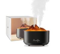 Humidifier for bedroom,1.5L Volcano Essential Oil Diffuser,Air Diffuser With Premium Flame Lights Dual Nozzle Design, Auto Shut-Off USB Desk Humidifier, Ultra-Silent for Bedroom Travel Office.