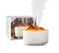 Humidifier for bedroom,1.5L Volcano Essential Oil Diffuser Cool Mist Humidifiers Auto Shut-Off USB Desk Humidifier,With Premium Flame Lights Dual Nozzle Design for Bedroom Travel Office.(White)
