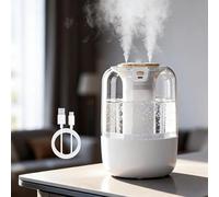 Humidifier for Bedroom,2.2L Humidifier Cool Mist Air Humidifier Colorful Warm Night Ligh for Home Plants Baby Room Ultra-Quiet with Smart Humidity Display,Waterless Auto-Off