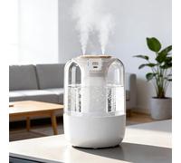 Humidifier for Bedroom, 28dB Quiet Cool Mist Humidifier, 2L Double Spray Air Humidifier with 3 Modes, Colorful Warm Night Light, LED Humidity Display & Auto Shut-Off, USB Powered for Baby Nursery Home
