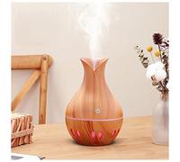Humidifier For Bedroom 40# 500ml Air Aroma Essential Oil Diffuser Usb Ultrasonic Humidifier With Wood Grain 7 Color Led Light Office Home Humidifier Humidifiers(Yellow)