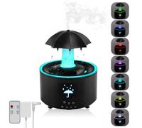 Humidifier for Bedroom, 7-Color Rotating Umbrella Diffuser with Rain Drop Effect, 300ML Small Humidifier Aroma Diffuser with Remote & Timer, Funny Rain Humidifiers Gift for Kid Teen Women