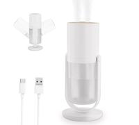 Humidifiers, 450ml Humidifier for Bedroom with Night Light,Humidifiers Quiet Operation with 90° Rotation, 3000mAh Battery Rechargable,Air Humidifier with Auto-Off,Desktop Cool Mist Humidifier