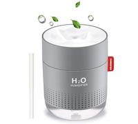 Humidifiers for Plants, 500ML Cool Mist Humidifiers, Mini Quiet Air Humidifier with Two Adjustable Mode and Night Light, Waterless Auto-Off, for Bedroom/Office/Baby Bedroom/Plants, Grey