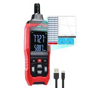 Humidity and Temperature Meter Data Logger Digital Psychrometer HVAC, Wet Bulb Thermometer Record 4000pcs Data and Export, Large LCD Humidity Tester Dew Point Meter with Indicator and Buzzer Alarm