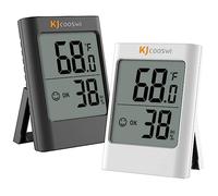 Humidity Gauge, 2 Pack Indoor Thermometer for Home Digital Hygrometer Room Thermometer and Humidity Gauge with Temperature Humidity Monitor AAA Battery Powered(Color: Black and White)
