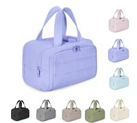 Humidity Travel Cosmetic Bag,Cureaway Cosmetic Bag,Large Capacity Wide-Open Cosmetic,for Womentraveling, Essentials Toiletries (Light Purple)