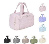 Humidity Travel Cosmetic Bag,Cureaway Cosmetic Bag,Large Capacity Wide-Open Cosmetic,for Womentraveling, Essentials Toiletries (Pink)