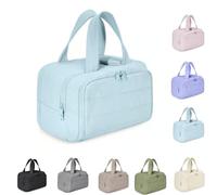 Humidity Travel Cosmetic Bag,Cureaway Cosmetic Bag,Large Capacity Wide-Open Cosmetic,for Womentraveling, Essentials Toiletries (Light Blue)