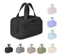 Humidity Travel Cosmetic Bag,Cureaway Cosmetic Bag,Large Capacity Wide-Open Cosmetic,for Womentraveling, Essentials Toiletries (Black)
