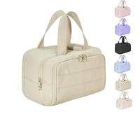Humidity Travel Cosmetic Bag,Humidity Large Capacity Wide-Open Travel Cosmetic Bag,Lightweight Toiletry Organizer for Traveling,Wide-Opening Proof Organizer for Women (Yellow)