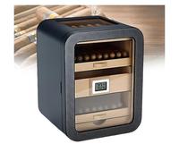 Humidor Cigar Box, Cedar Wood Drawer Humidor, 1 Digital Thermometer and 1 Cigar Humidifiers, Maintain 70% Humidity, for 100-110 Cigars, Must-Have for Cigar Lovers(A,Withskylight)