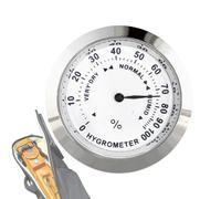Humidor Hygrometer - Guitar Pointer Hygrometer, High Precision Analog Round Humidity Sensor | Embedded Hygrometer Metal Round Hygrometer Tools For Humidor Cabinets And Cans Maintenance
