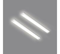 HUMIGA 2 Pack 2FT LED Batten Light, 20W 1800LM Slim Profile Wide Tube Lighting for Ceiling of Indoor Home Garage Shop Office, PC Body,Neutral White 4000K