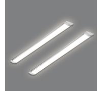 HUMIGA 4FT LED Batten Light, 40W Low Profile Wall Ceiling Surface Mounted Fitting, IP20 Slim Wide Tube Lighting for Office/Home/Shop/Workshop/Warehouse, Neutral White 4000K,2 Pack