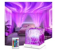 HUMIIEYE Northern Lights Projector, 1800mAh Battery Operated Aurora Night Light Cube, 16 Color, Remote Mood Lighting Galaxy Projector, Trendy Cute Stuff for Kids Teen Girls Gifts Bedroom Room Decor