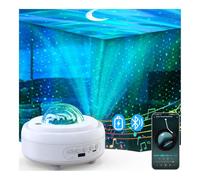 HUMIIEYE Star Projector with Bluetooth Speaker, 1800mAh Battery Operated Night Light Galaxy Projector, Northern Lights Aurora Projector with Moon, Mood Ambient Lighting for Bedroom Kids Girls Adults