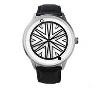 Humism Rhizome Automatic Steel Sapphire White Black Leather Unisex, Strap