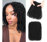 Humistwbiu Afro Kinkys Bulk Human Hair for Dreadlocks Extensions 30g/Pack Repair Locs/Twists/Braids 4C Afro Kinky Curly Human Hair 12 Inch 1B