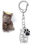 Humkopnl Dog Urns for Ashes | Small Dog Urn - Aluminum Alloy Memorial Perfume Bottle Keyring with Puppy Paw Charm for Cat Travel Funeral Service Burial Ceremony Human